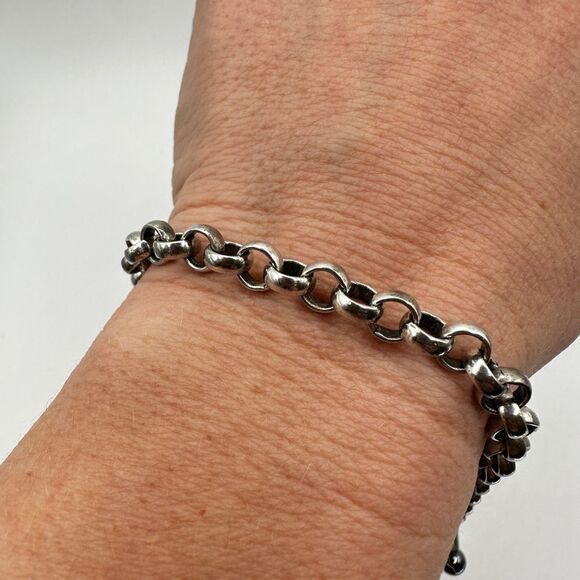 Unisex thick cable link sterling silver bracelet! - Picture 7 of 9